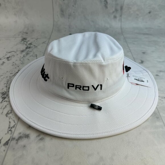 NEW Titleist Tour Aussie White/Black Bucket Golf Hat New with Tags - Picture 3 of 6